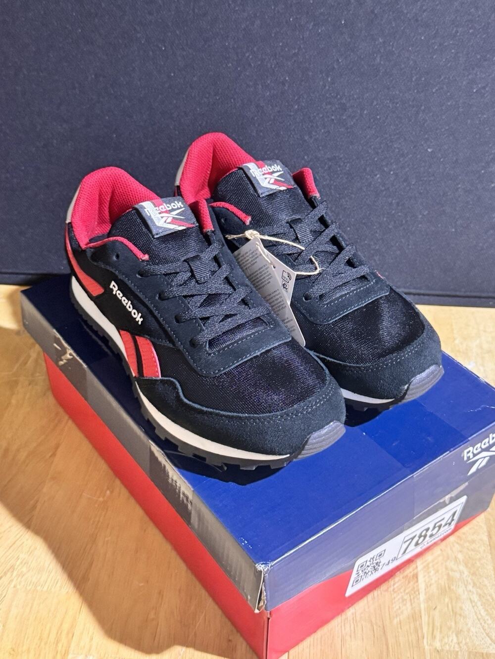 Reebok Glide Low Kids Size 6 Black Red Sneakers Running Shoes New